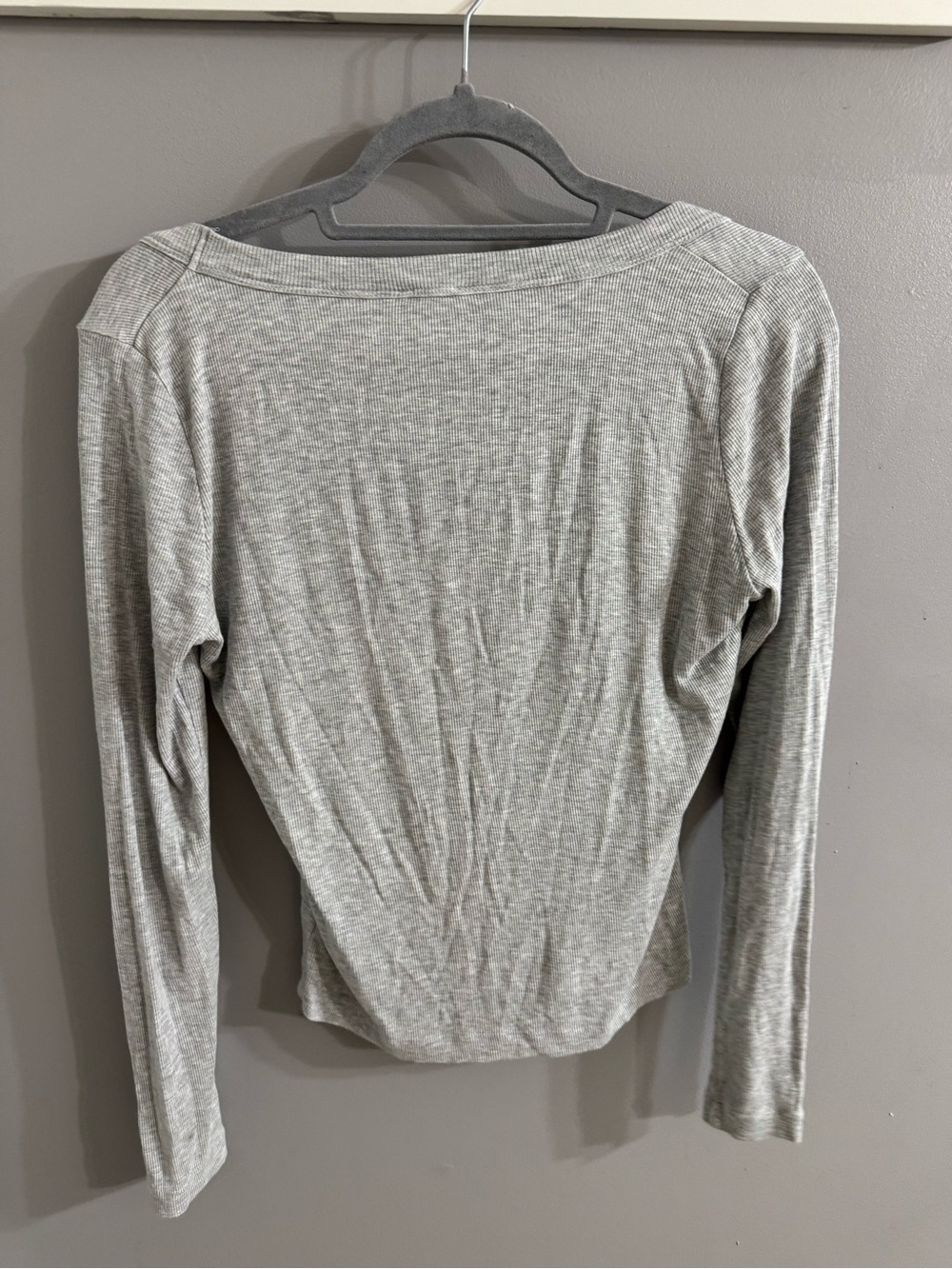 Cotton On Light Gray Scoop Neck Long Sleeve Top - Picture 2 of 3